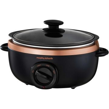 Slow cooker Morphy Richards Sear & Stew 460016, 3.5 l, 3 programe, Negru/Auriu